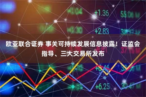 欧亚联合证券 事关可持续发展信息披露！证监会指导、三大交易所发布